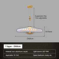 lustre plissé pliant minimaliste led soucoupe volante