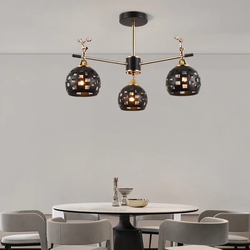 Style scandinave suspension lampe chambre plafonniers salon lampes suspendues cuisine plafond lustre E27 tête de lampe - vue 6 sur 10