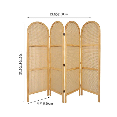 paravent en rotin pliable de style japonais mobile