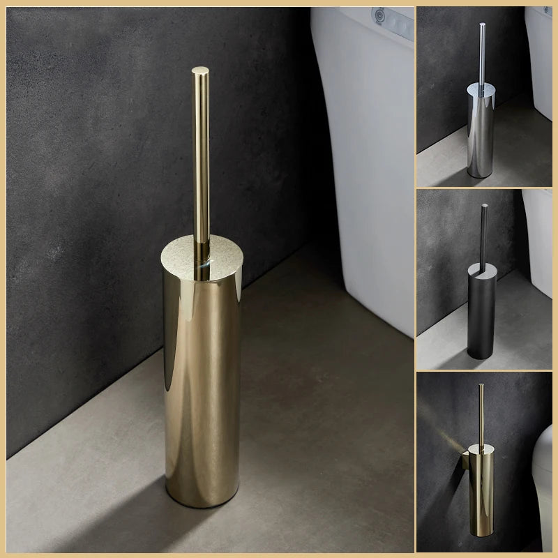 porte-brosse mural en acier inoxydable pour salle de bain
