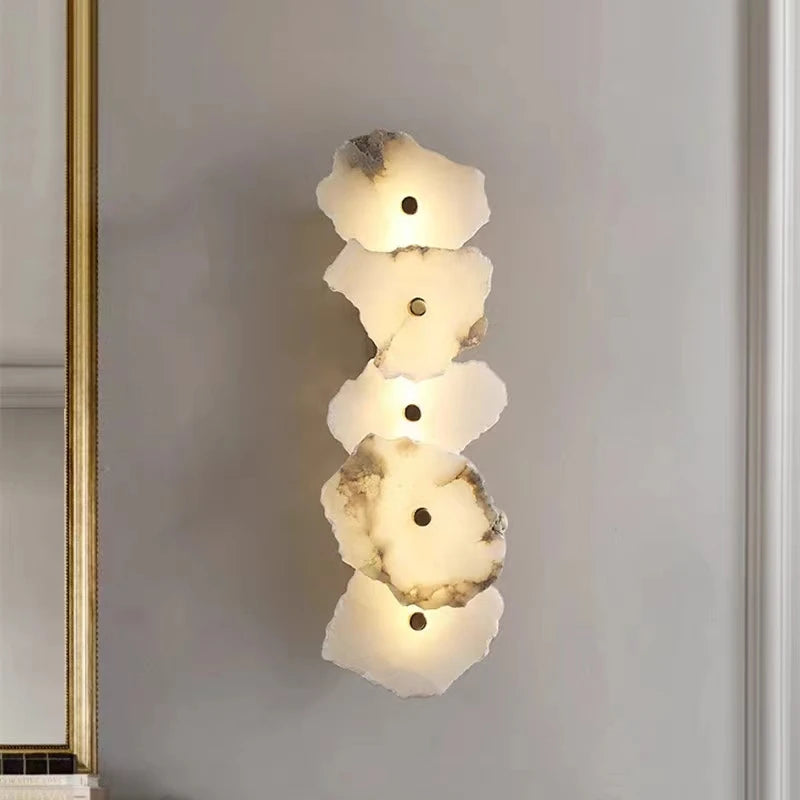 Applique murale de luxe en laiton avec marbre espagnol créative