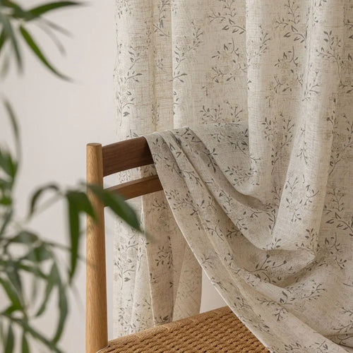 Voilage japonais motifs floraux séparateur de pièce