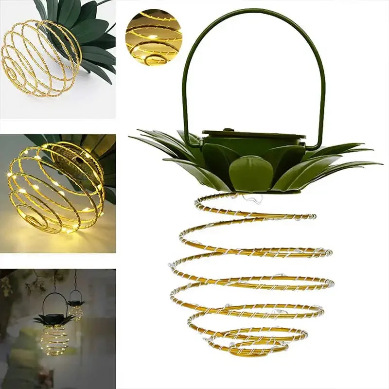 lampe solaire portable ananas 24 led décoration extérieure étanche - vue 3 sur 9