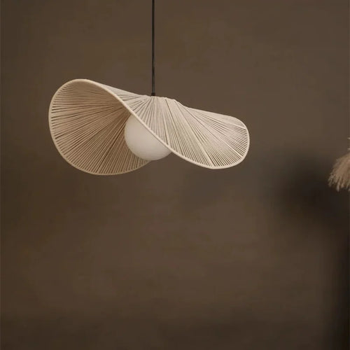 suspension japonaise en rotin style wabi sabi pour décoration moderne