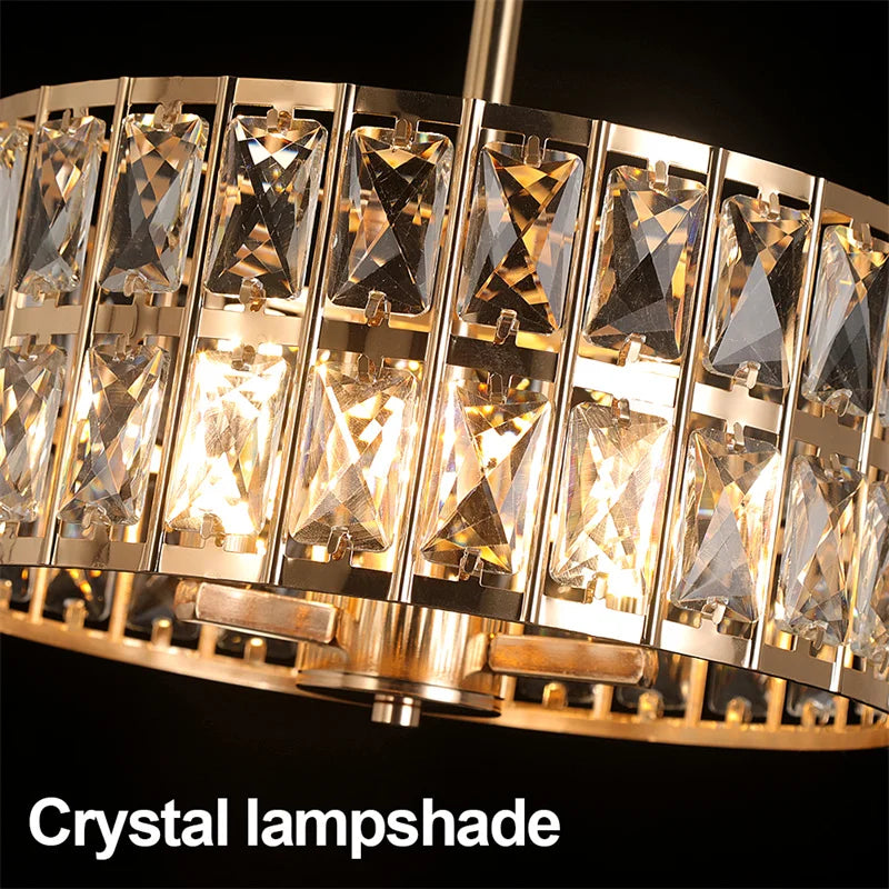 lustre de luxe en cristal suspendu pour décoration maison - vue 7 sur 12