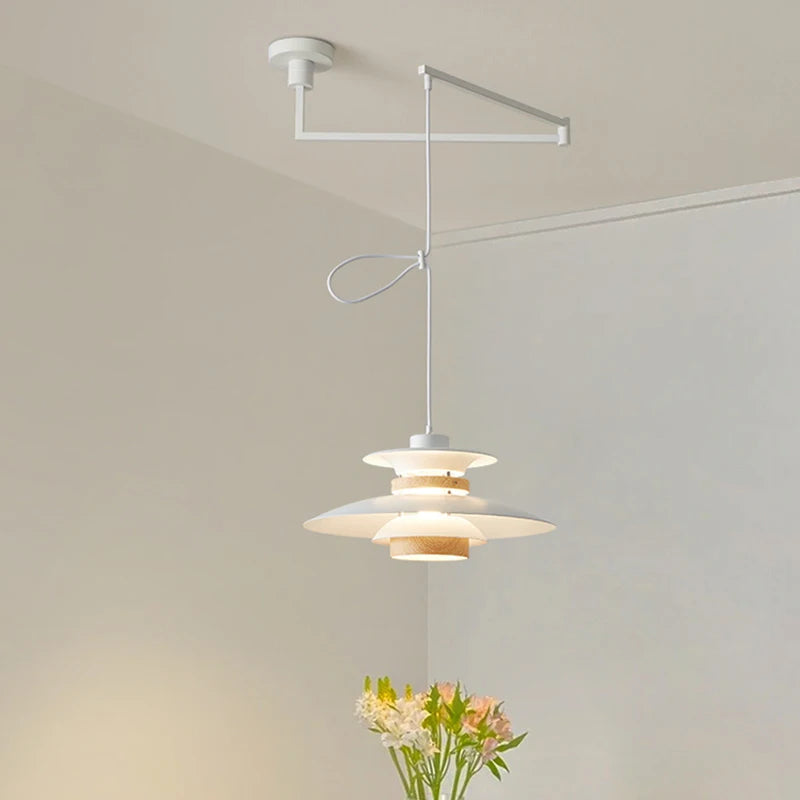 Suspension à culbuteur Table à manger Suspension bras oscillant plafonniers suspendus cuisine île barre E27 Illuminaire - vue 6 sur 9