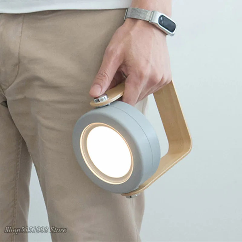 Nouvelle poignée en bois créative pliable veilleuses lampe de lecture lampe lanterne Portable télescopique pliante Led lampe de Table USB charge - vue 3 sur 9