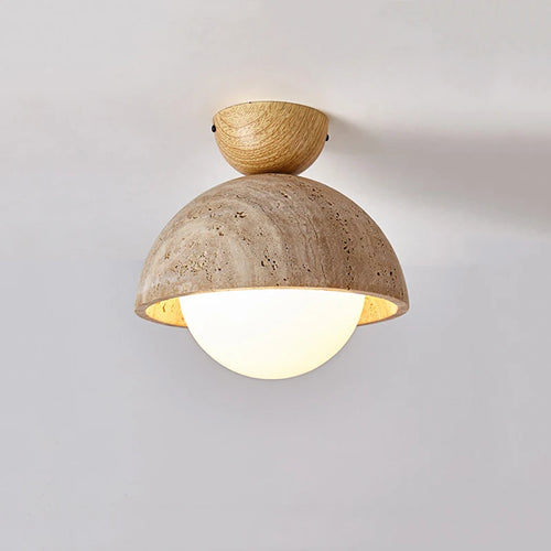 plafonnier scandinave travertin wabi sabi led marbre