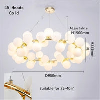 lustre nordique boule de verre led pour décor maison
