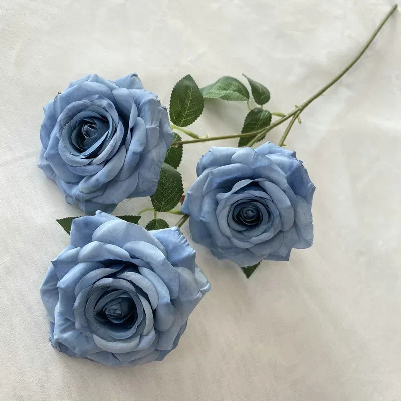 Fleurs artificielles en velours roses décoratives pour intérieur