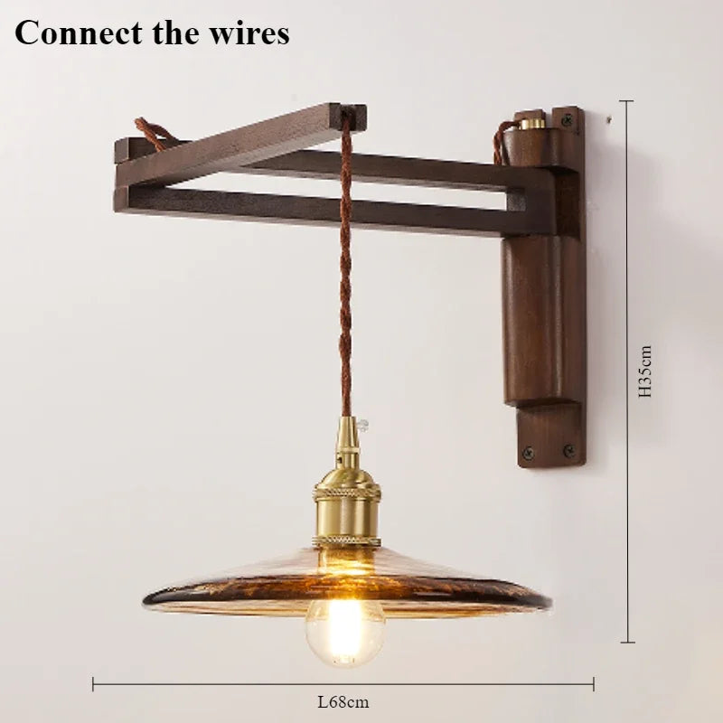 lampe moderne en bois de noyer avec lumière led décorative - vue 19 sur 21