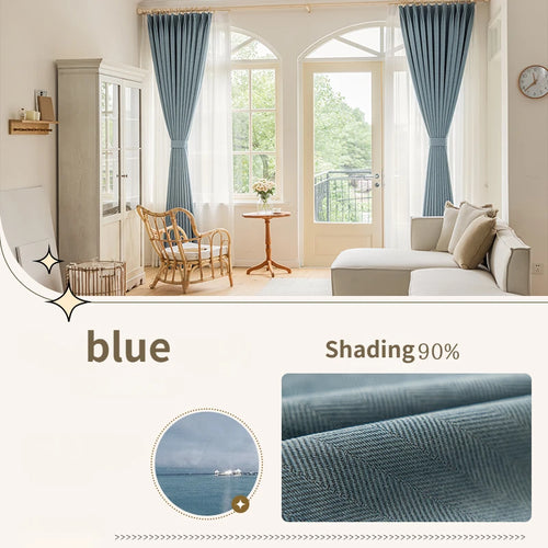 Rideau occultant uni style moderne pour salon chambre