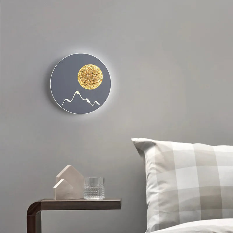 Postmodern applique murale LED lune lampe blanc noir carré rond en aluminium chambre chevet applique murale escalier cuisine couloir luminaire - vue 5 sur 15