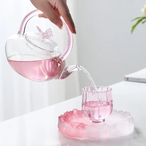 Theiere papillon verre borosilicate haute temperature design