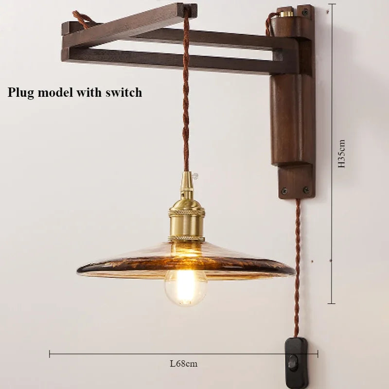 lampe moderne en bois de noyer avec lumière led décorative - vue 20 sur 21