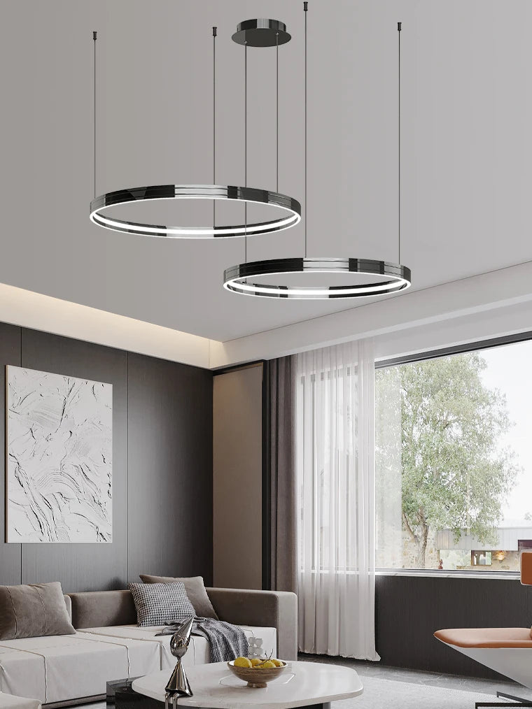 lustre moderne en métal pour éclairage intérieur élégant - vue 3 sur 16