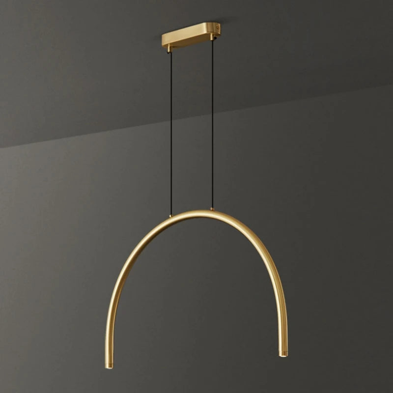 lampe suspendue moderne en laiton noir doré avec leds réglables - vue 5 sur 7