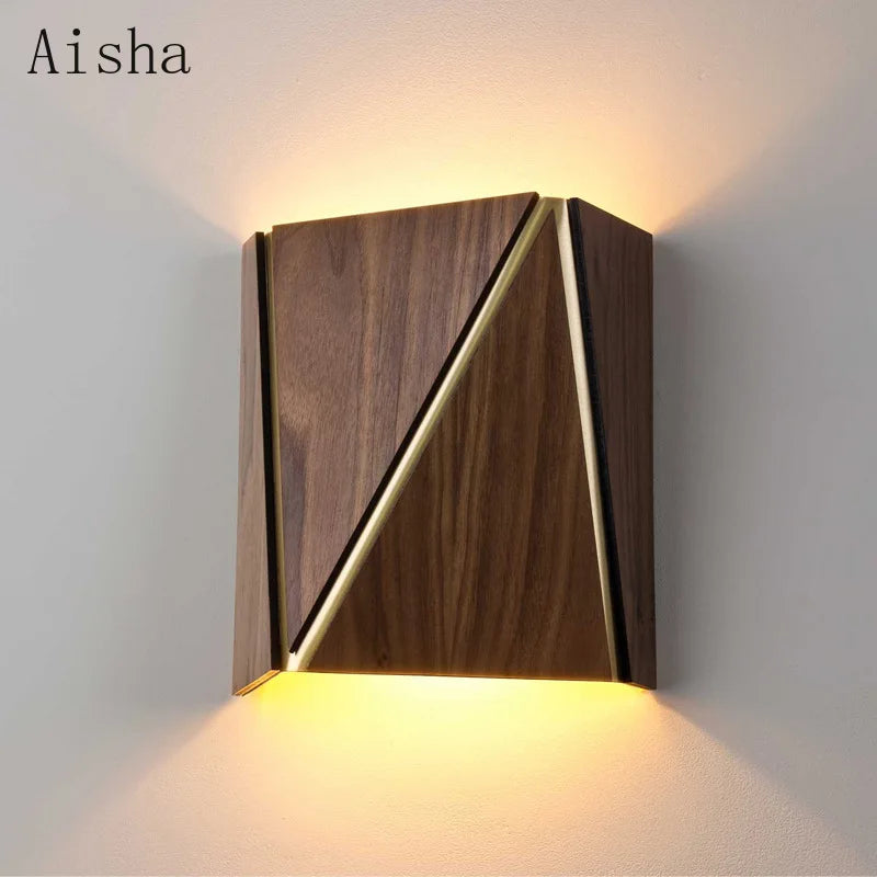 Applique murale en noyer design japonais en bois massif