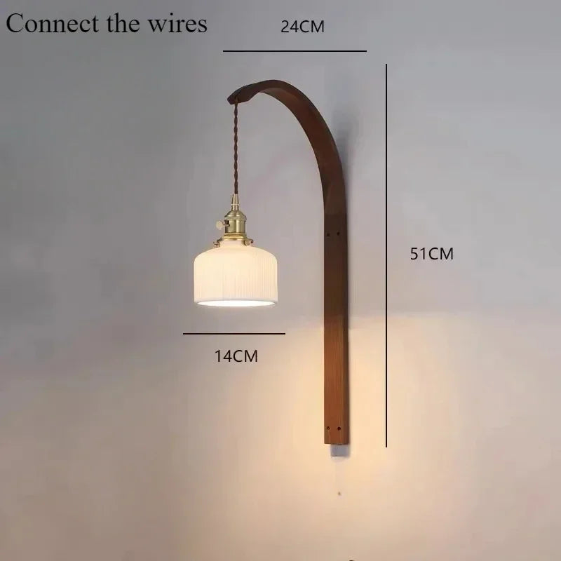 lampe moderne en bois de noyer avec lumière led décorative - vue 17 sur 21