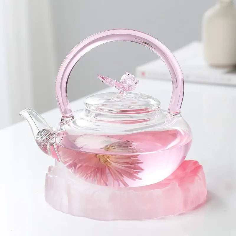 Theiere papillon verre borosilicate haute temperature design - vue 2 sur 7