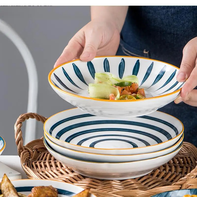 Assiette ronde porcelaine style japonais profonde 18 cm - vue 2 sur 7