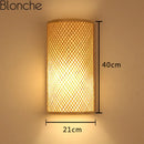 Appliques murales traditionnelles en bambou applique murale rétro pour chambre couloir hôtel Restaurant décor luminaires Luminaire tissé à la main