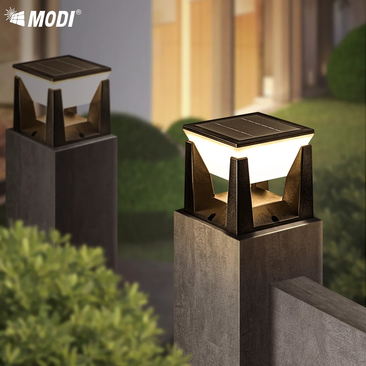 lampadaire solaire étanche pour éclairage extérieur jardin et allée - vue 3 sur 9