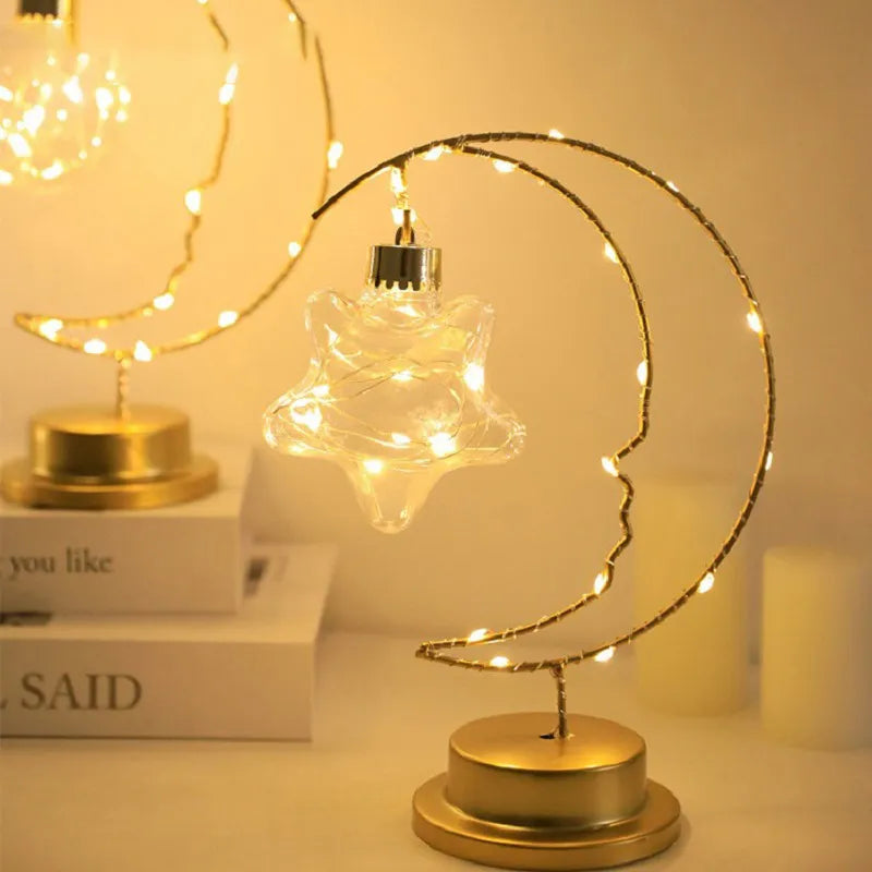 Lampe LED fer lune étoiles enfants