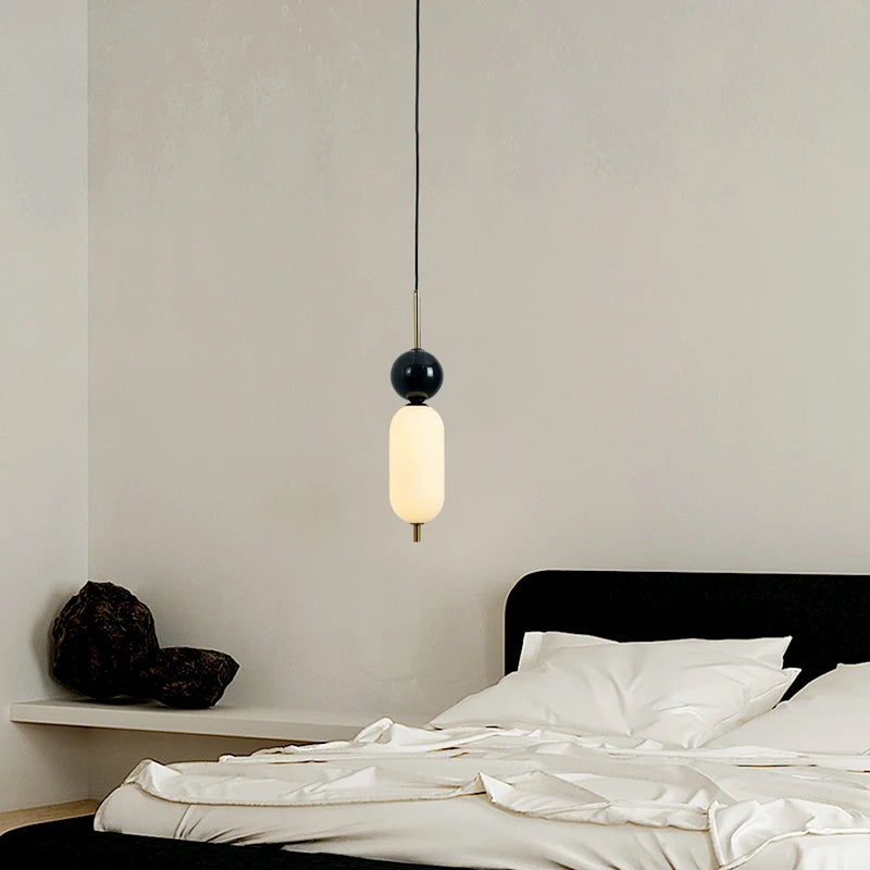 suspension LED en boule de marbre naturel acrylique réglable 	 style