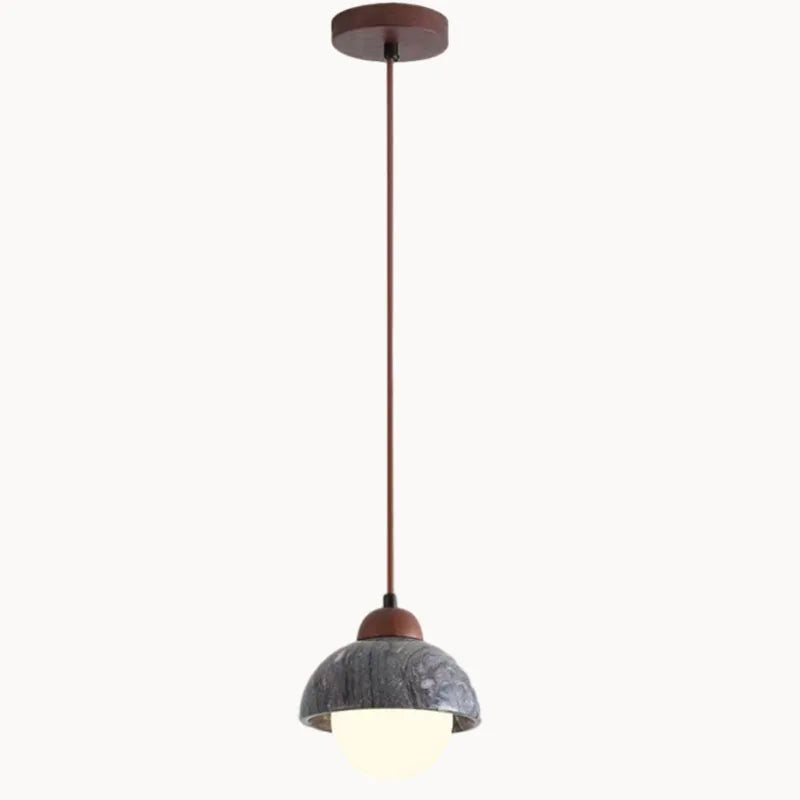 suspension moderne en pierre et bois pour intérieur - vue 7 sur 9
