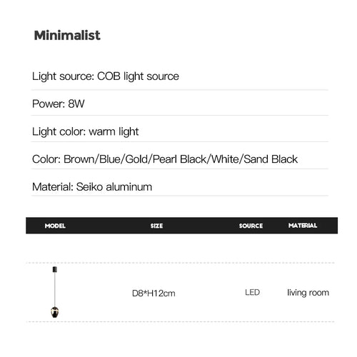 Suspension LED design intérieur de couleur cuivrée