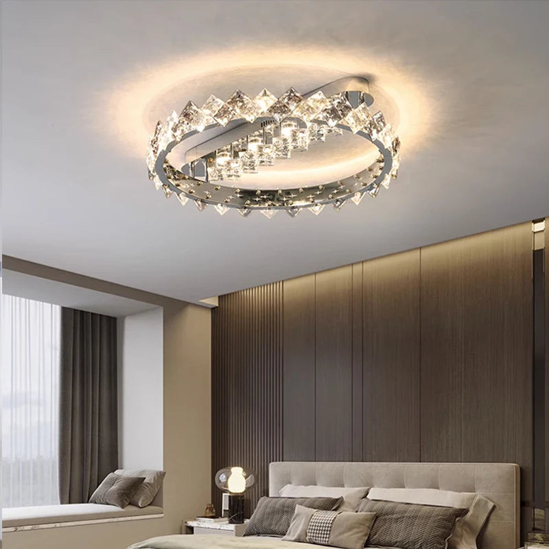 Plafonnier Led suspendu en cristal de luxe - vue 3 sur 5