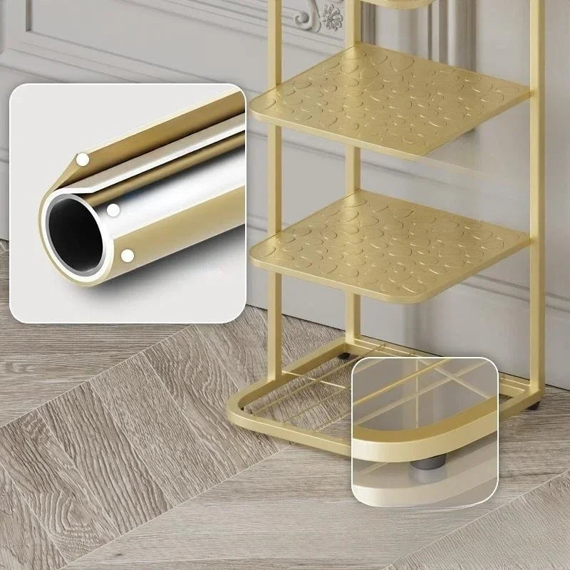 étagère à chaussures moderne en métal pour un rangement vertical élégant - vue 6 sur 12
