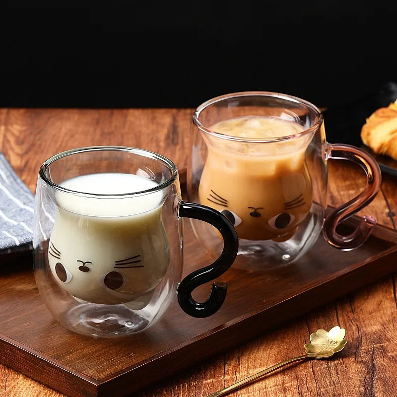 Mug chat double paroi verre 250 ml mignon - vue 3 sur 7