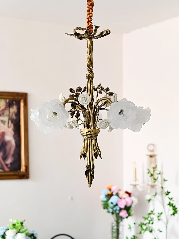 lustre moderne en cuivre pour éclairage artistique et luxueux - vue 6 sur 8