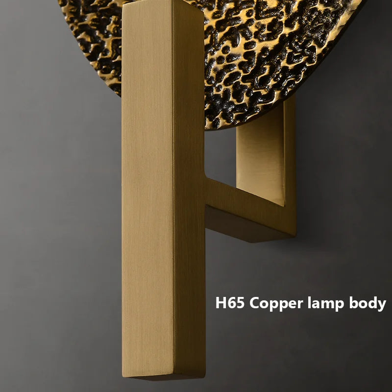 applique murale en cuivre design moderne avec lumières led dorées - vue 6 sur 6