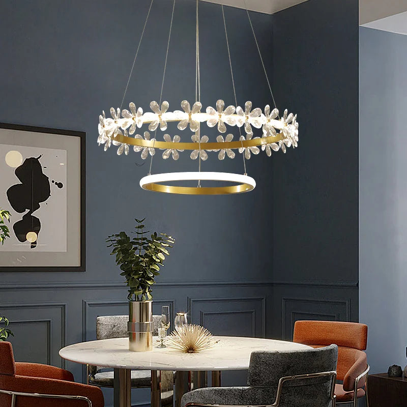 lustre cristal moderne pour éclairage tendance intérieur - vue 5 sur 7