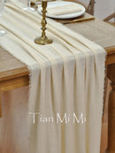 Chemin de table coton gaze vintage mariage fete