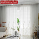Voilage tulle brodé floral élégant pour salon chambre