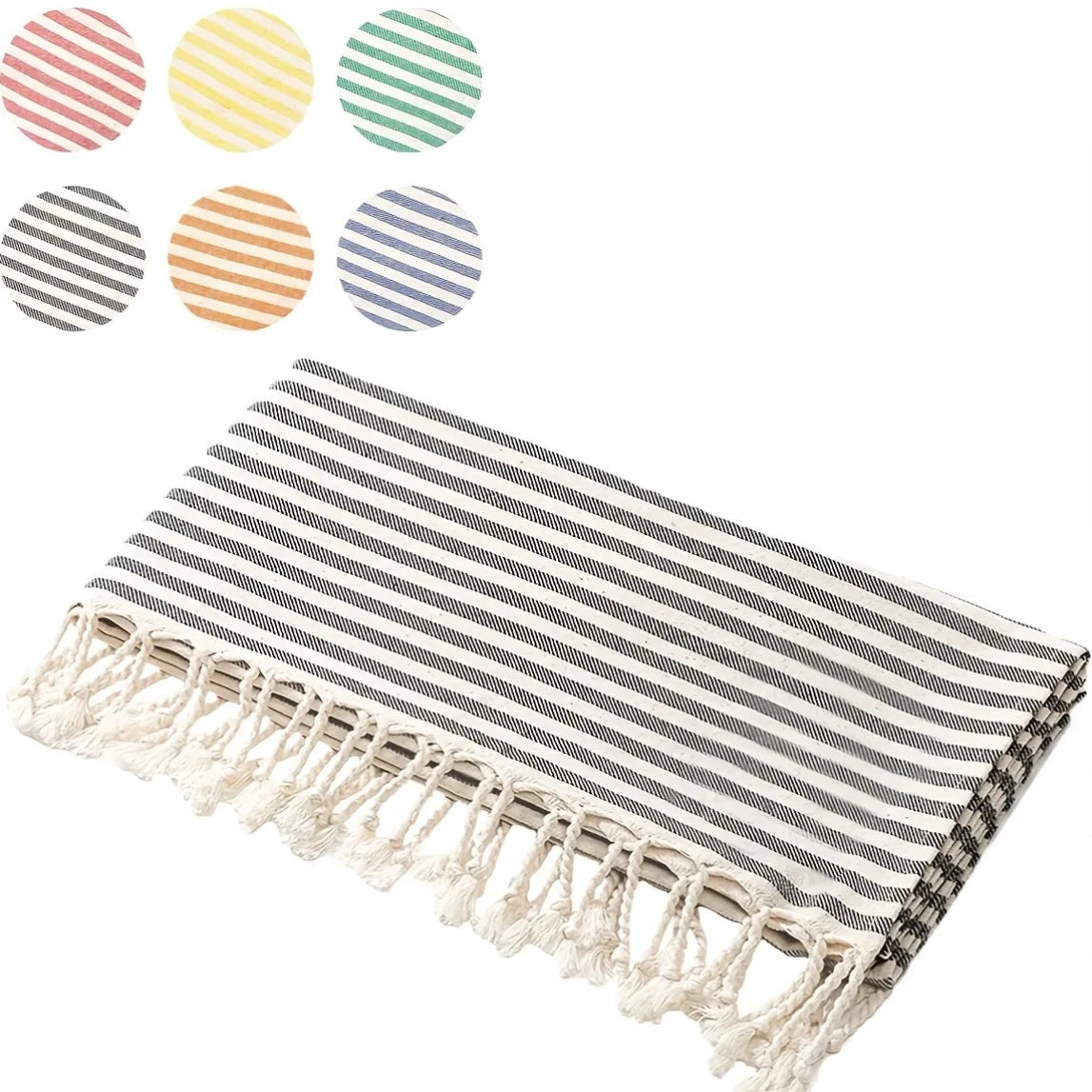 serviette de plage turque tissée coton style rayures