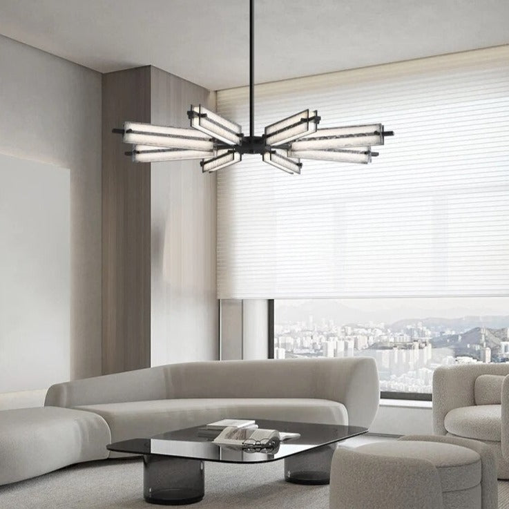 Lustre principal de salon tout en cuivre - vue 5 sur 7
