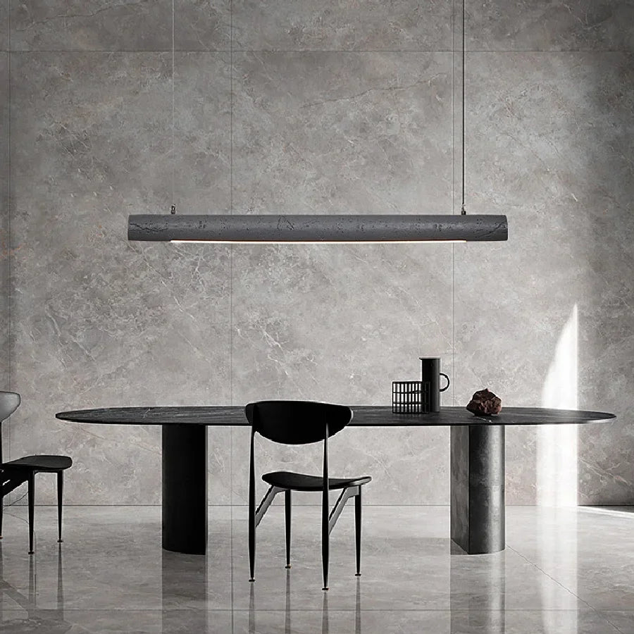 Nordic Minimalist Wabi-Sabi Wind LED Strip Restaurant Pendant Lights Home Decor Dining Room Bar Chandelier Hanging Lamp Fixtures - vue 4 sur 15