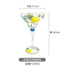 Verre cocktail creatif flamant motif rayures main