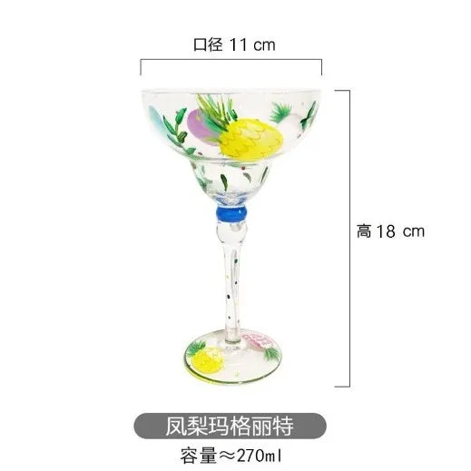 Verre cocktail creatif flamant motif rayures main
