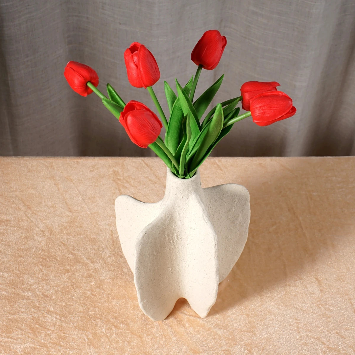 vase marin en céramique décoration nordique moderne fleurs séchées - vue 5 sur 14