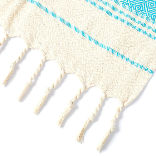 serviette de plage turque coton motif losanges jacquard