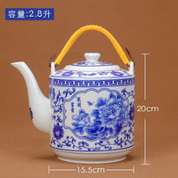 Théière céramique jingdezhen grande capacité anse style chinois