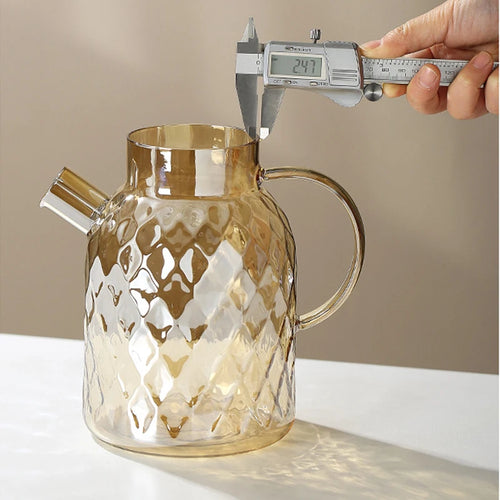 Bouilloire en verre avec filtre et couvercle bambou