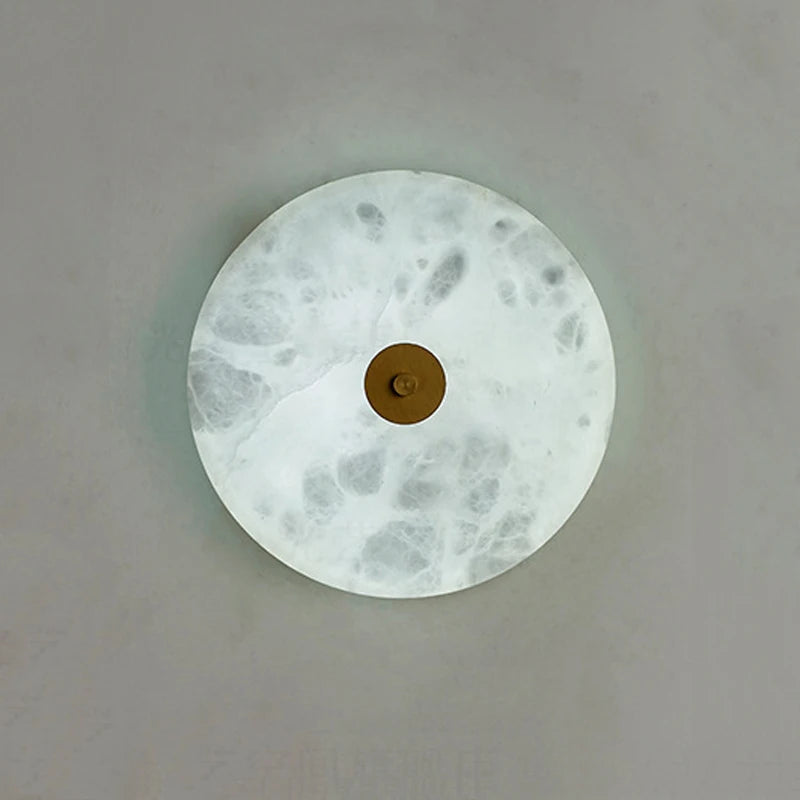 applique murale led ronde en marbre rétro-éclairage décoratif pour restaurant et hôtel