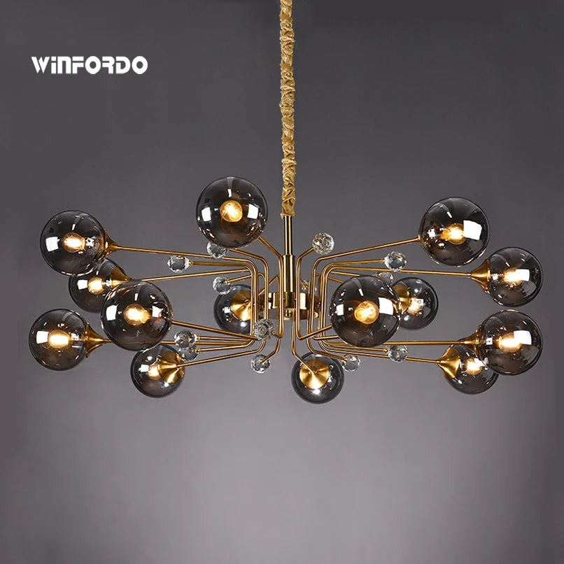 lustre led moderne 10 globes
